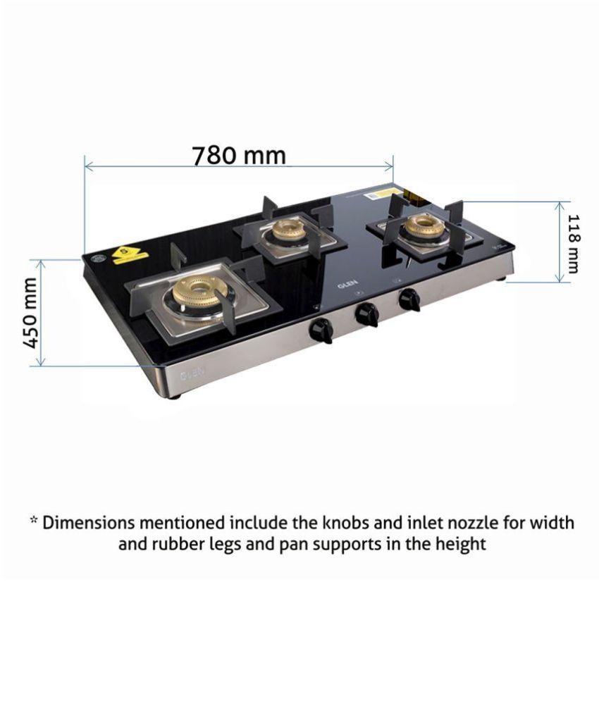 Glen 1038 3 Burner Manual Gas Stove Price in India Buy Glen 1038 3