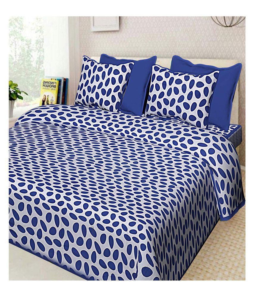     			HandiCave Cotton Double Bedsheet with 2 Pillow Covers