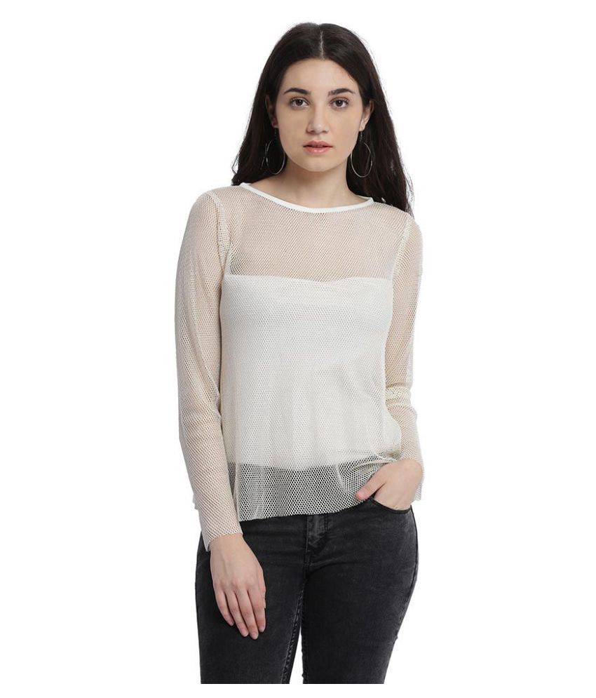 Miss Chase Net Regular Tops - Off White 