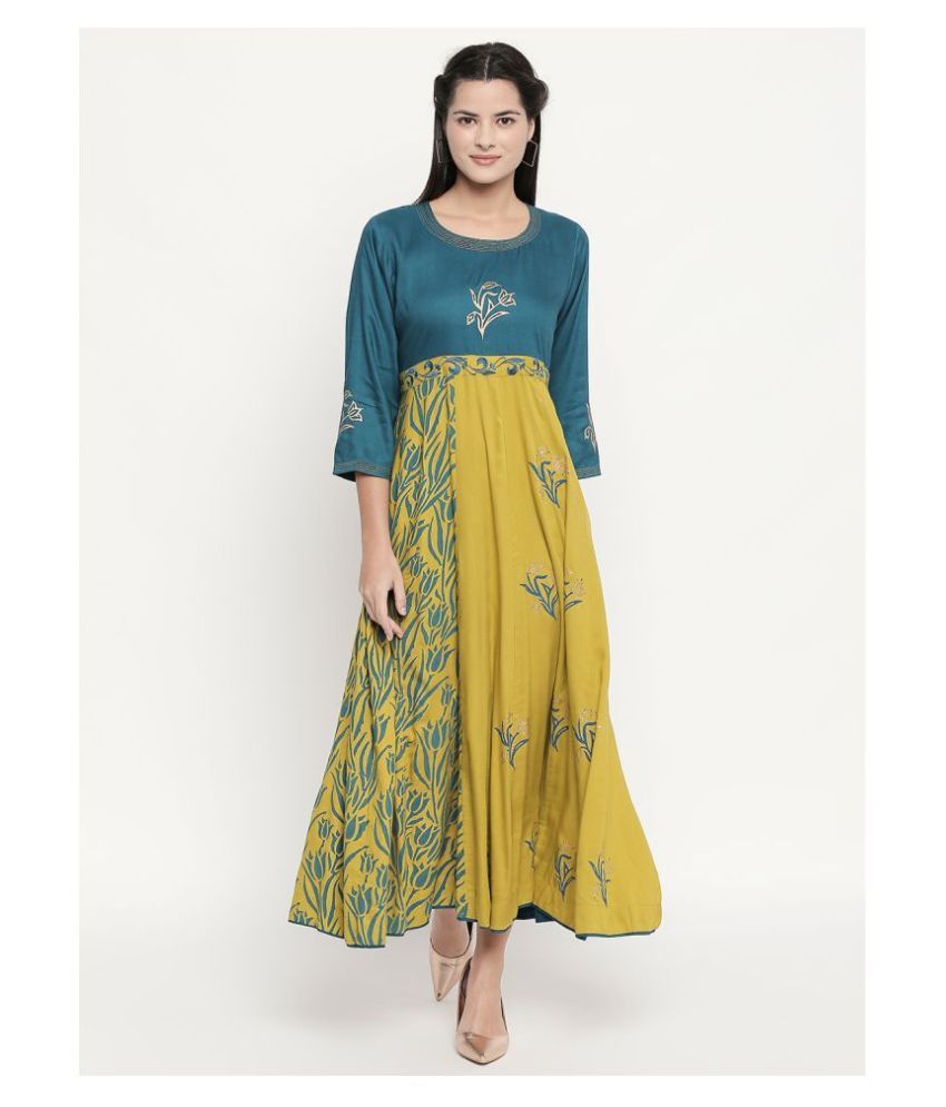 green rayon kurti