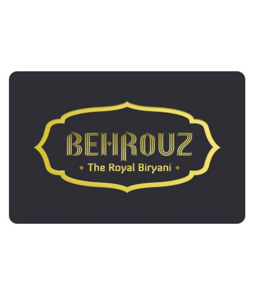 Behrouz Biryani E-Gift(Instant Voucher) - Buy Online on Snapdeal