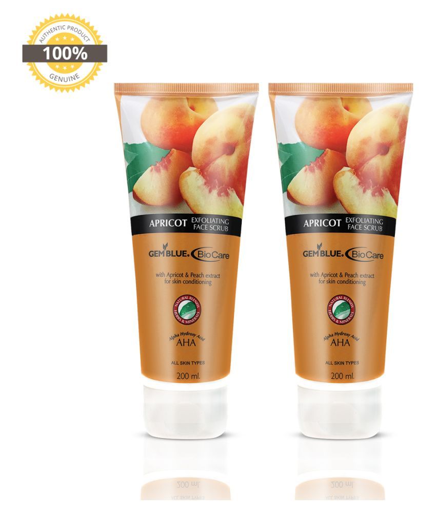 gemblue biocare APRICOT SCRUB+ APRICOTSCRUB Facial Scrub 200 gm Pack of
