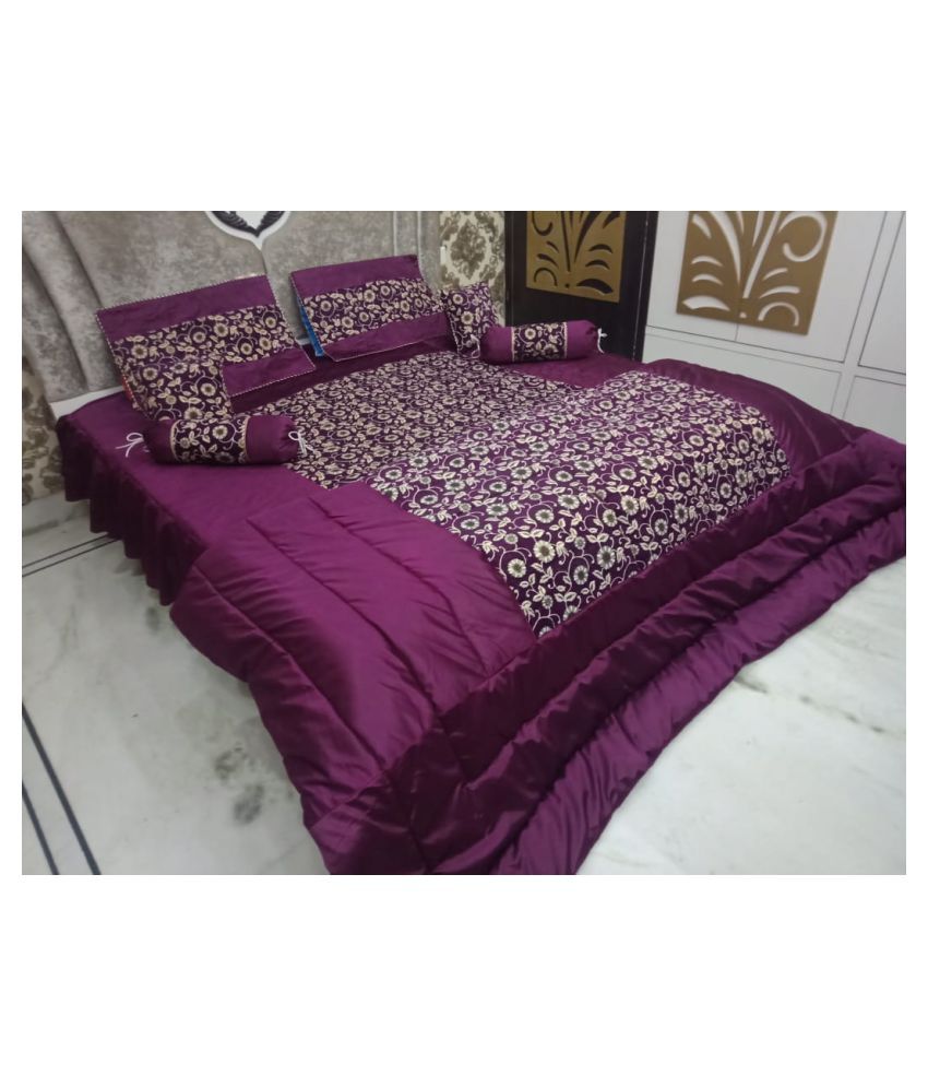 Laying Style Double Chenille Multi Floral Bedding Set Set