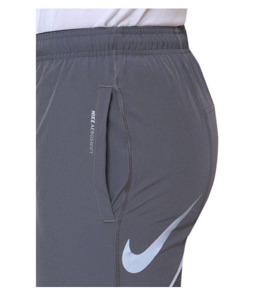 nike grey polyester lycra trackpants