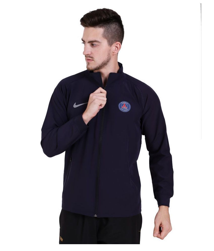 nike navy polyester terry jacket