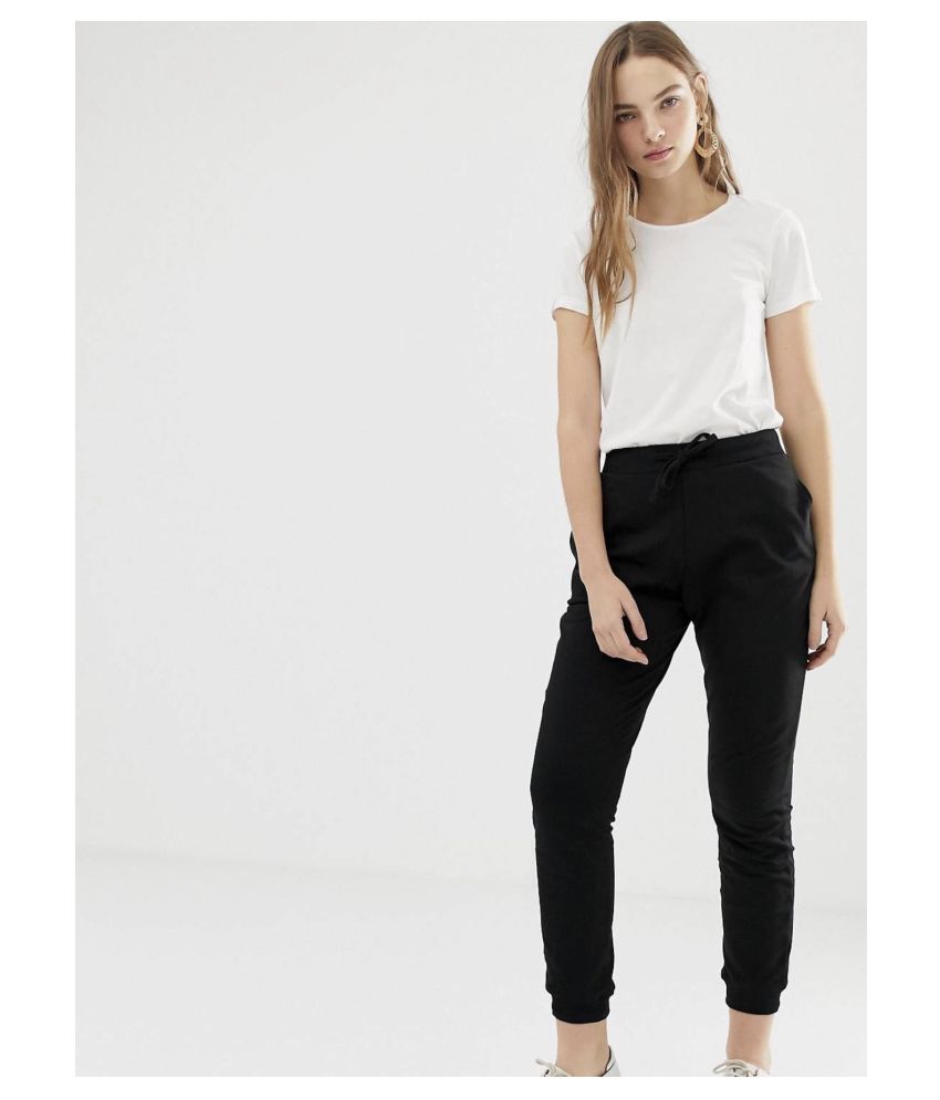 black cotton joggers womens