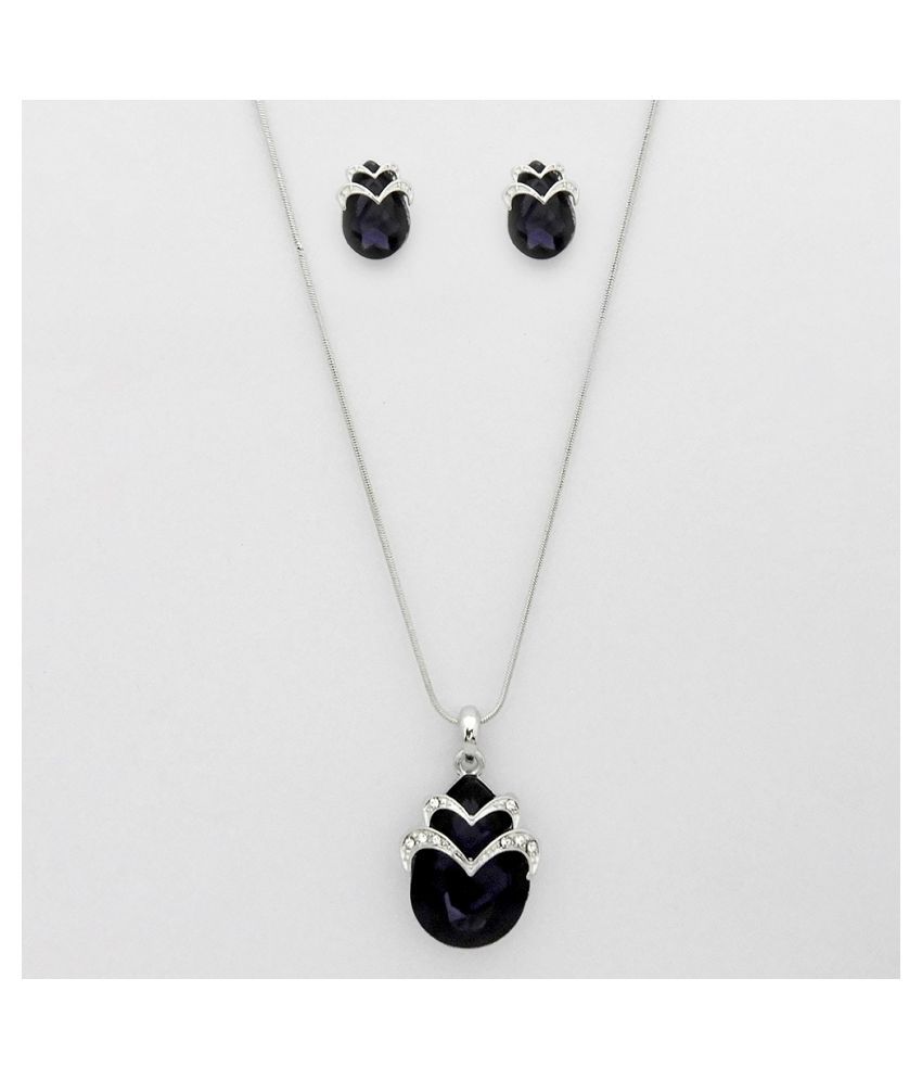 black stone pendant set