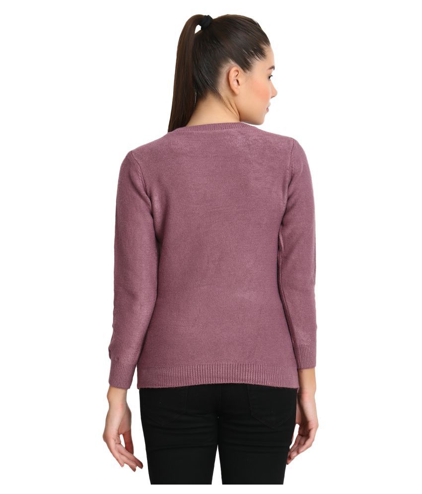 Buy BuyNewTrend Pure Wool Purple Pullovers Online at Best Prices in ...