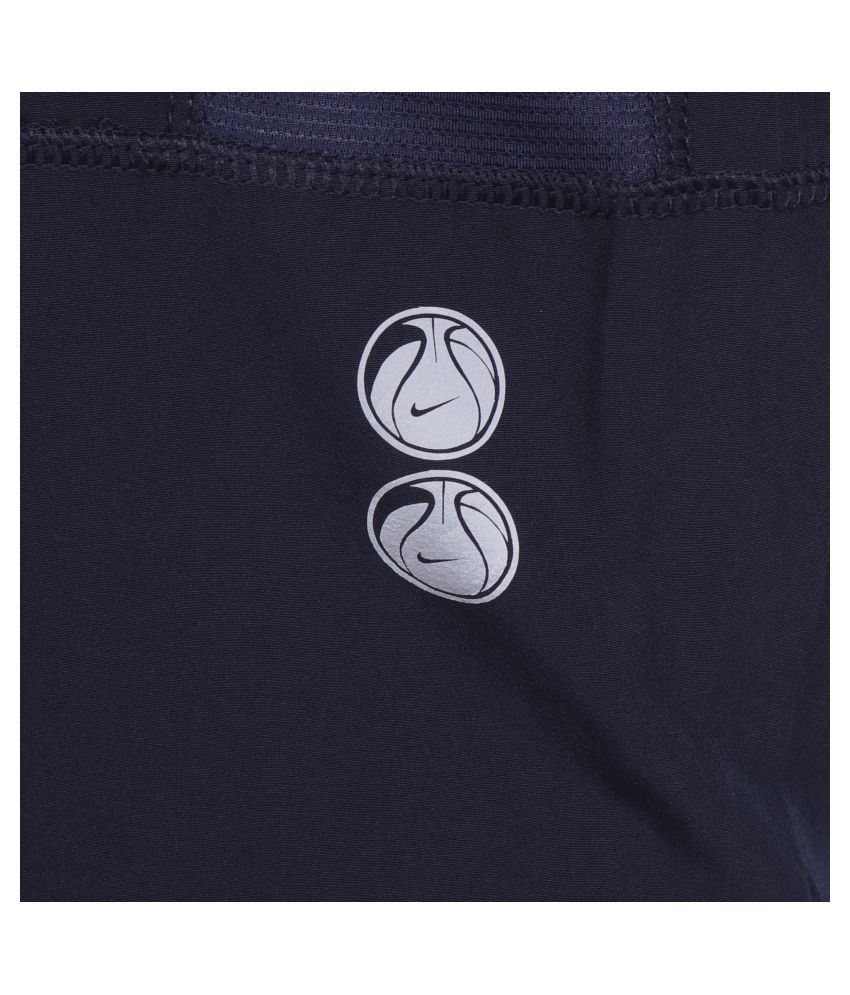 nike navy polyester lycra trackpants