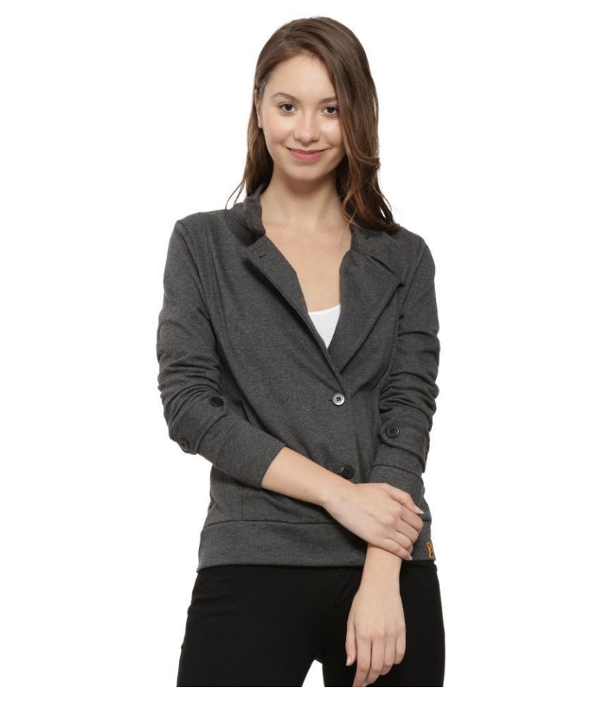 Campus Sutra Cotton Grey Quiltted Jackets