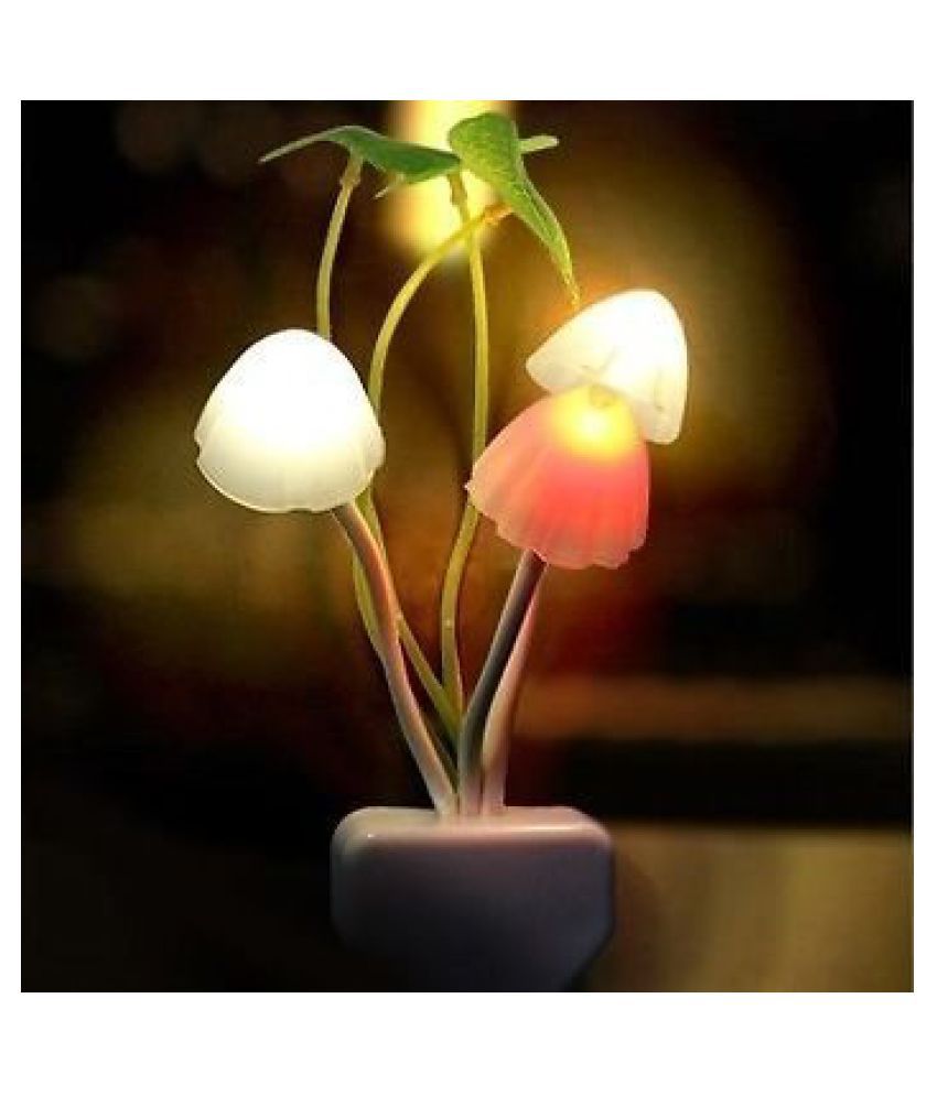     			Kanha automatic on/off LED mushroom shaped romantic night light lamp (set of 1) Night Lamp Multi - Pack of 1