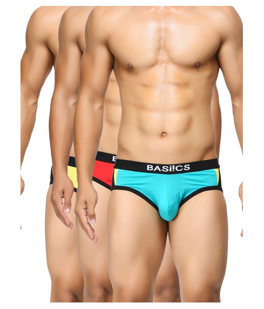     			BASIICS By La Intimo Pack of 3 Cotton Men's Briefs ( Multi )