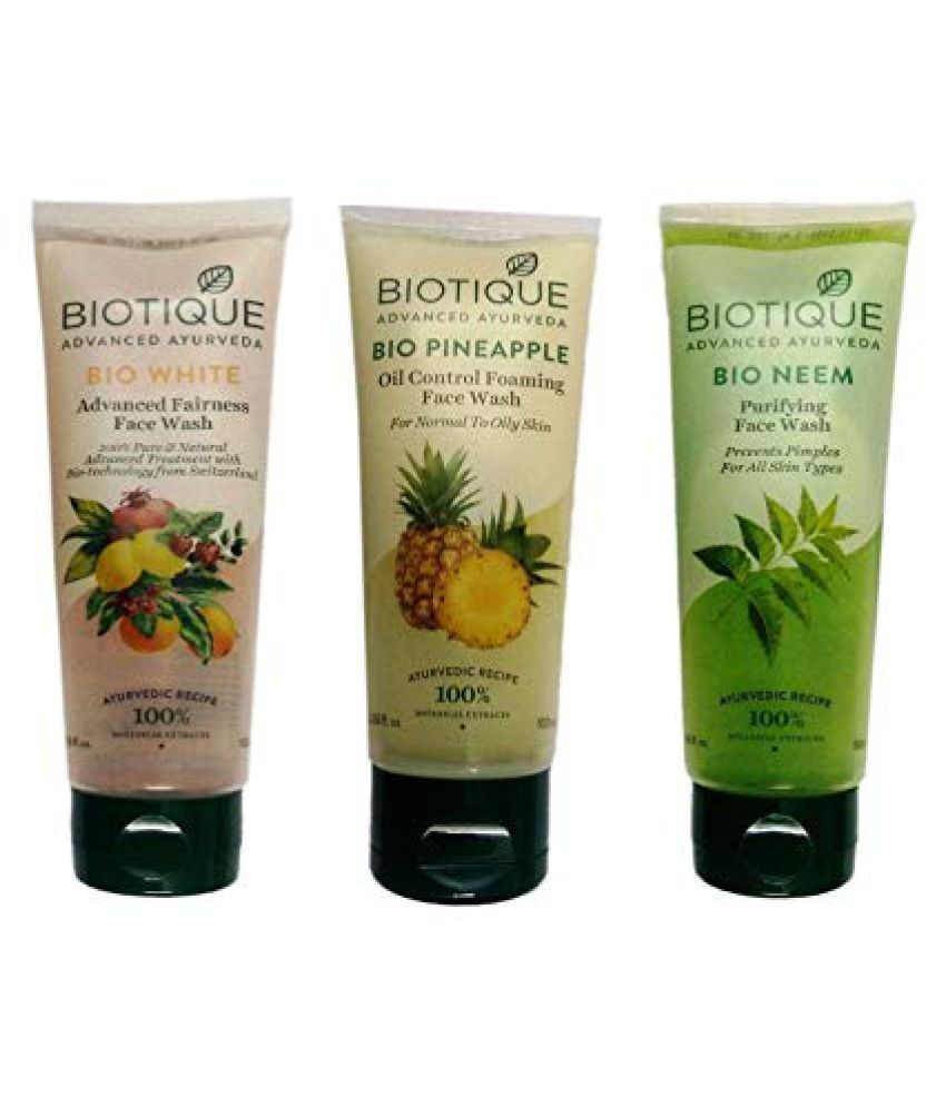 Biotique Face Wash 100 mL Pack of 3 Buy Biotique Face Wash 100 mL Pack of 3 at Best Prices in