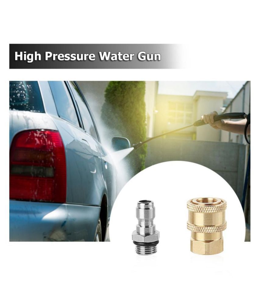Pressure Washer 1/4 Quick Connector+M14x1.5mm Brass Connector for Nozzle 