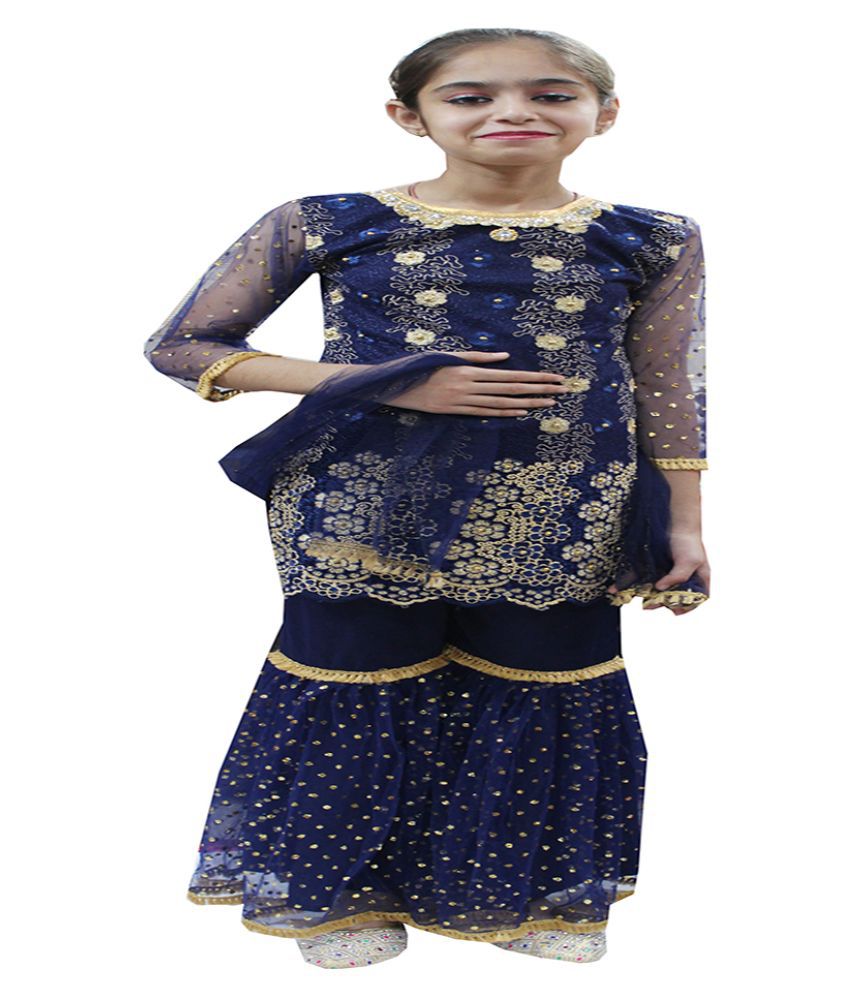 AZAD TRENDS Sharara Suit Dress For Kids Girl With Heavy Lace Embroidery  Work - Buy AZAD TRENDS Sharara Suit Dress For Kids Girl With Heavy Lace  Embroidery Work Online at Low Price -