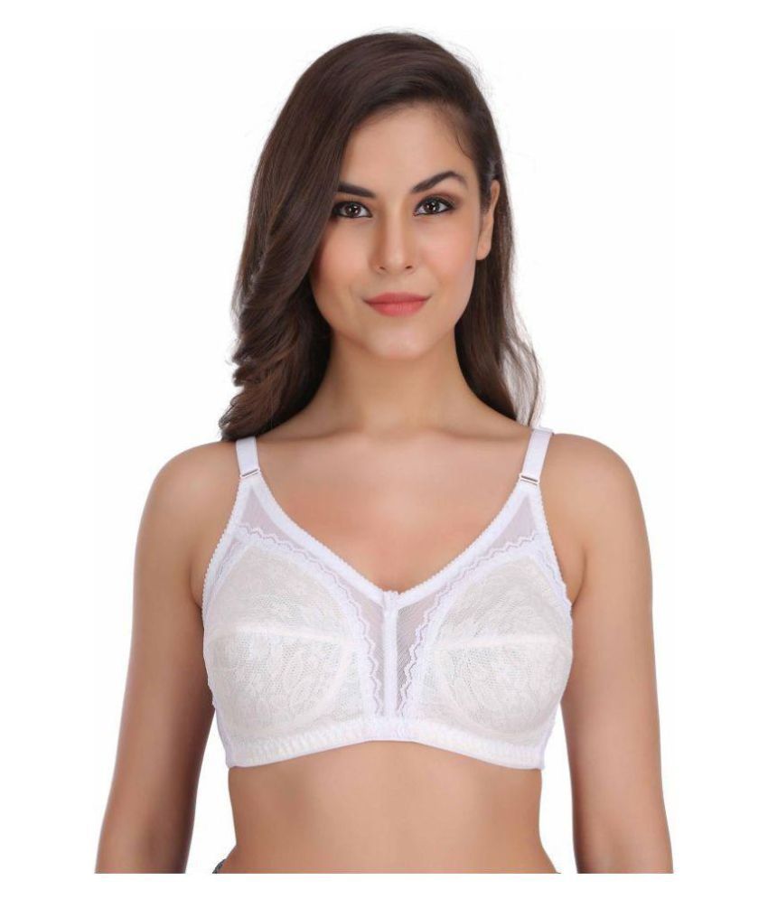     			Eve's Beauty Net/Mesh Minimizer Bra - White