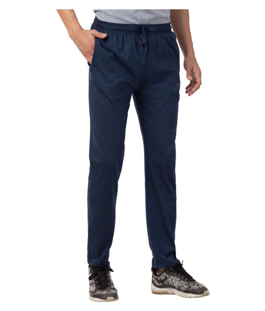 Corsair Men's Sports Solid Double Pocket Pure Cotton Trackpant-Navy ...