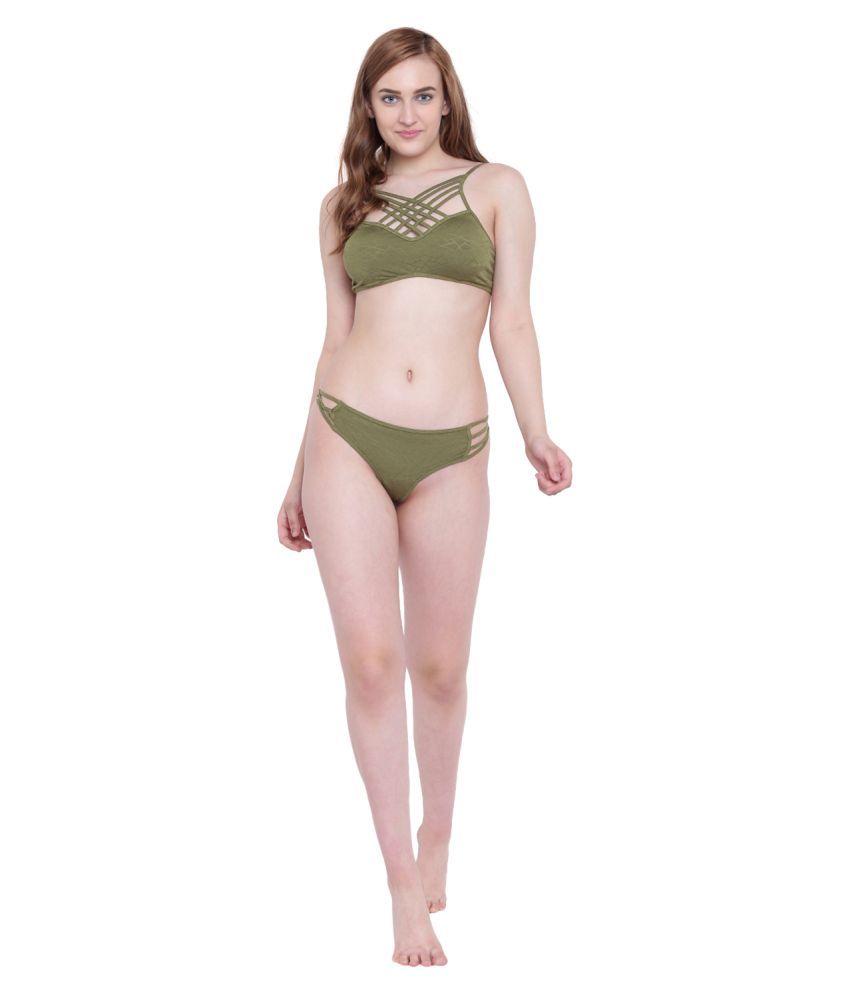     			La Intimo Polyester Women's Minimizer Bra ( Green )