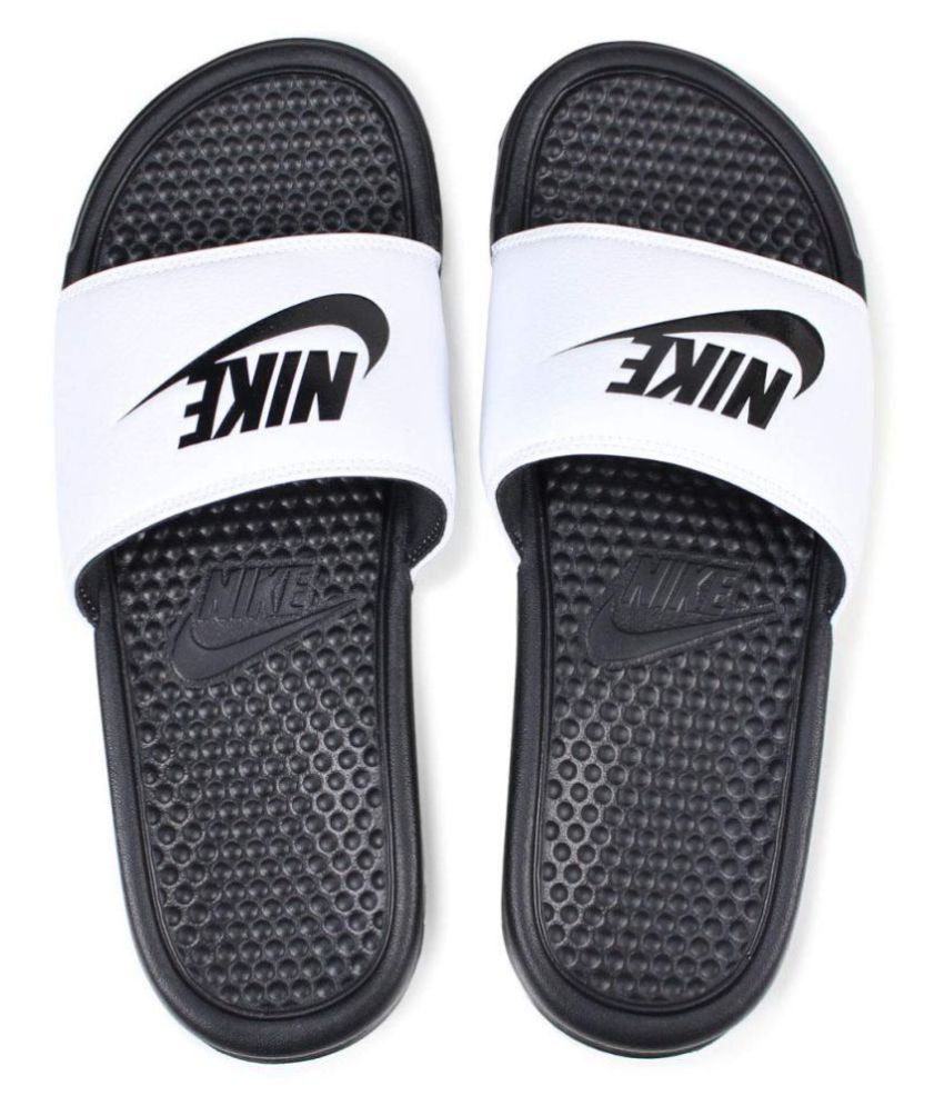 white nike flip flops