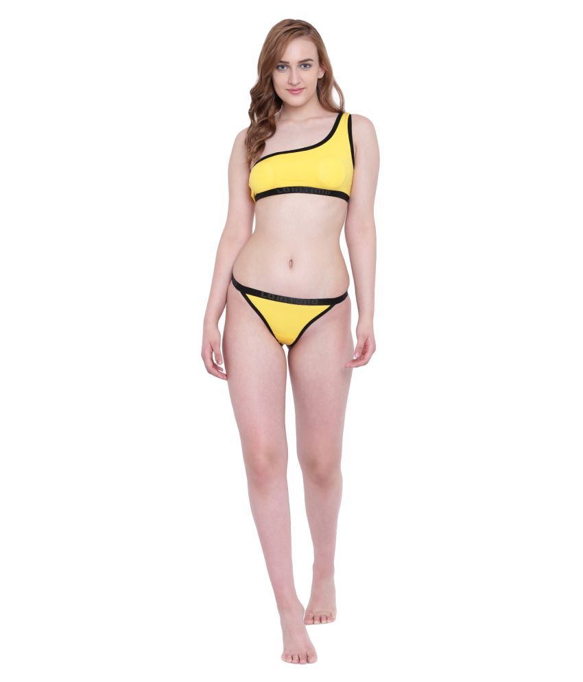     			La Intimo Cotton Lycra Women's Air Bra ( Yellow )