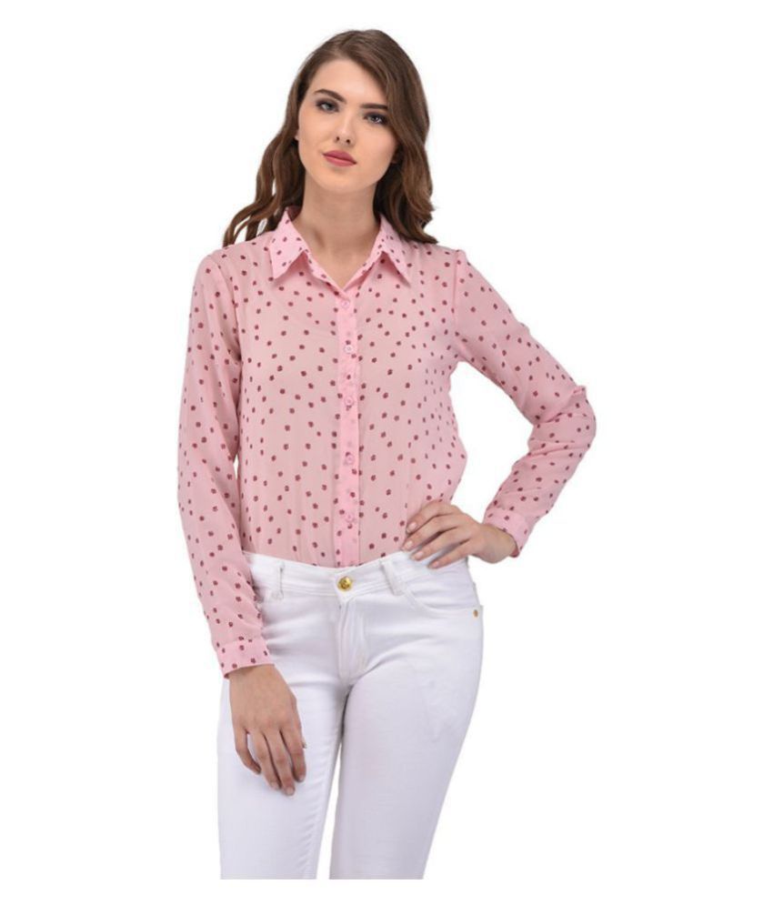     			Purys Pink Polyester Shirt