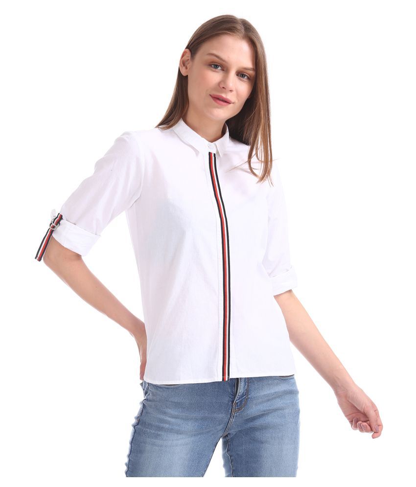 cotton white shirt women's