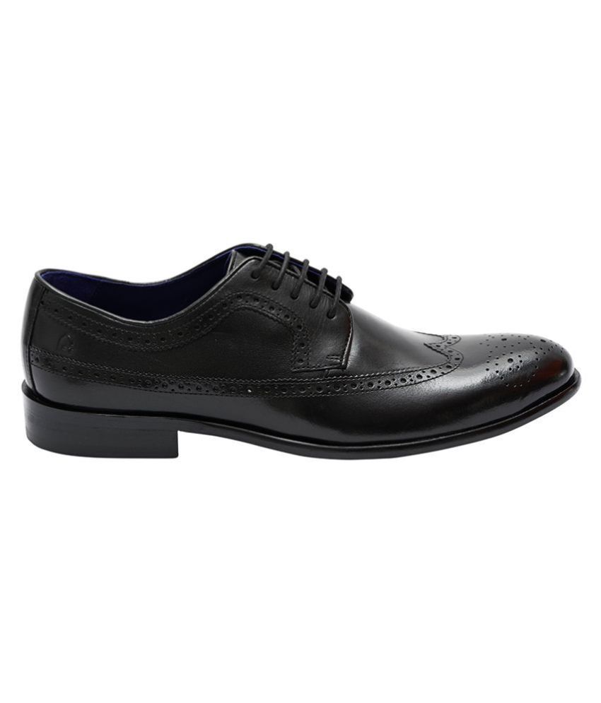 The Garnetz Derby Genuine Leather Black Formal Shoes Price in India ...