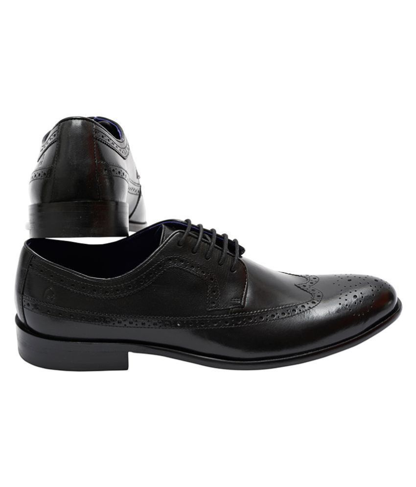 The Garnetz Derby Genuine Leather Black Formal Shoes Price in India ...