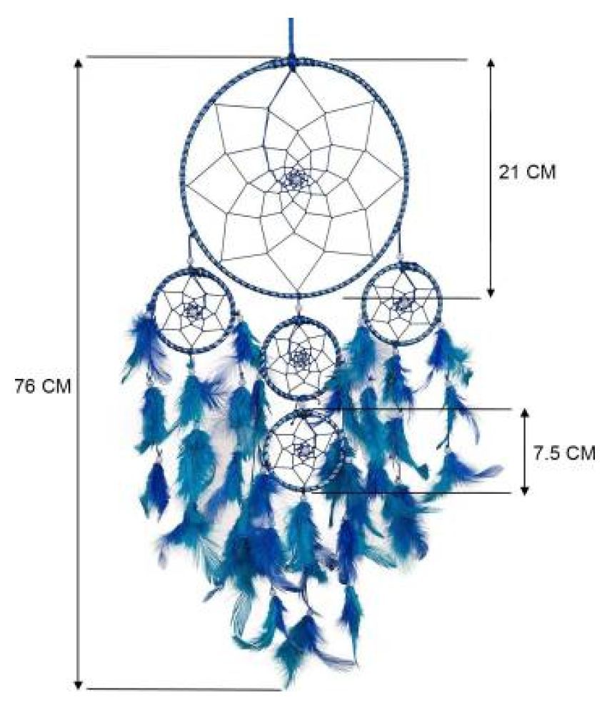     			Dream Catchers Feather Blue Dream Catcher - Pack of 1 ( X cms )