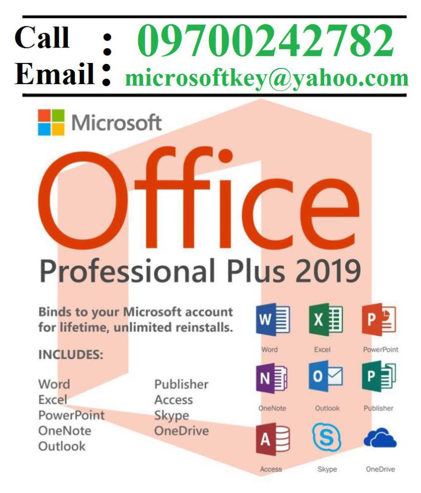 Microsoft Office 2016 Professional Plus Genuine Retail License