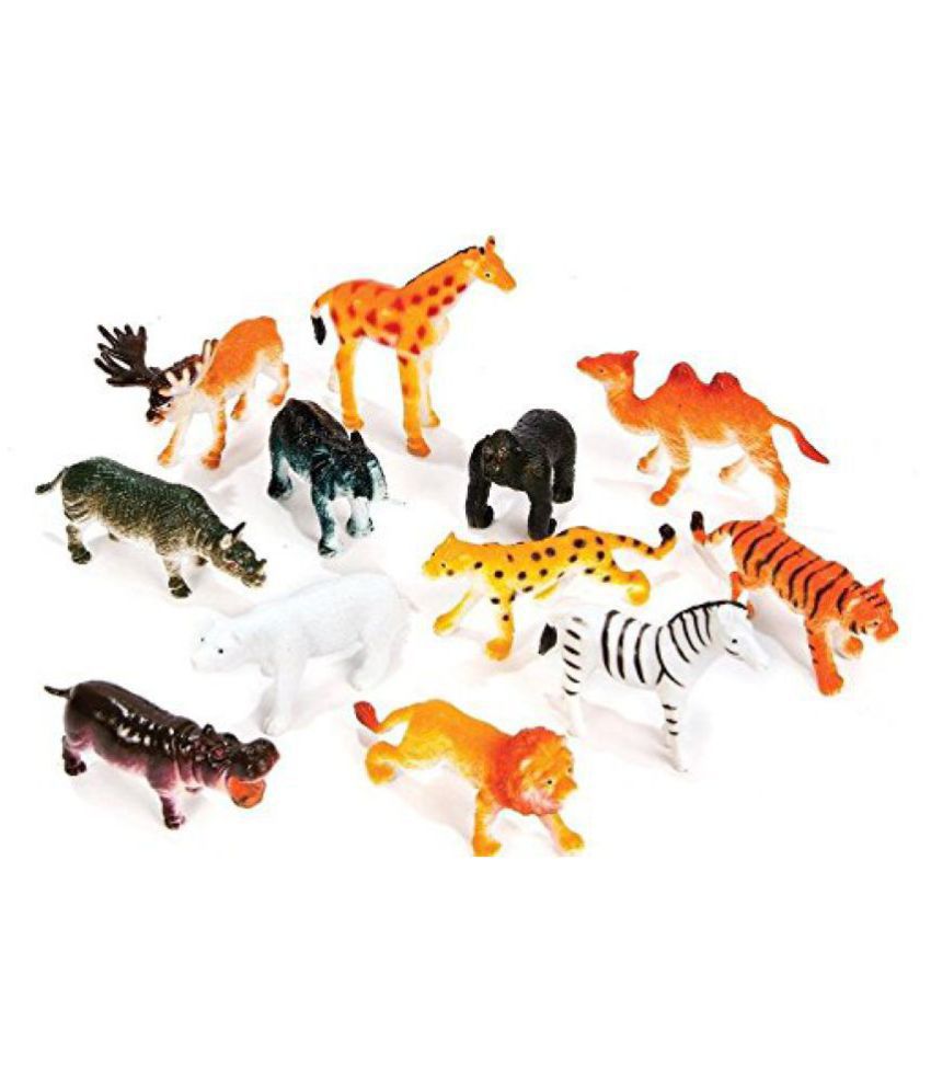 Buy Rubber Realistically Detailed Wild Animal Figurine Toys for Kids Game  Pack of 12 Online at Best Price in India - Snapdeal
