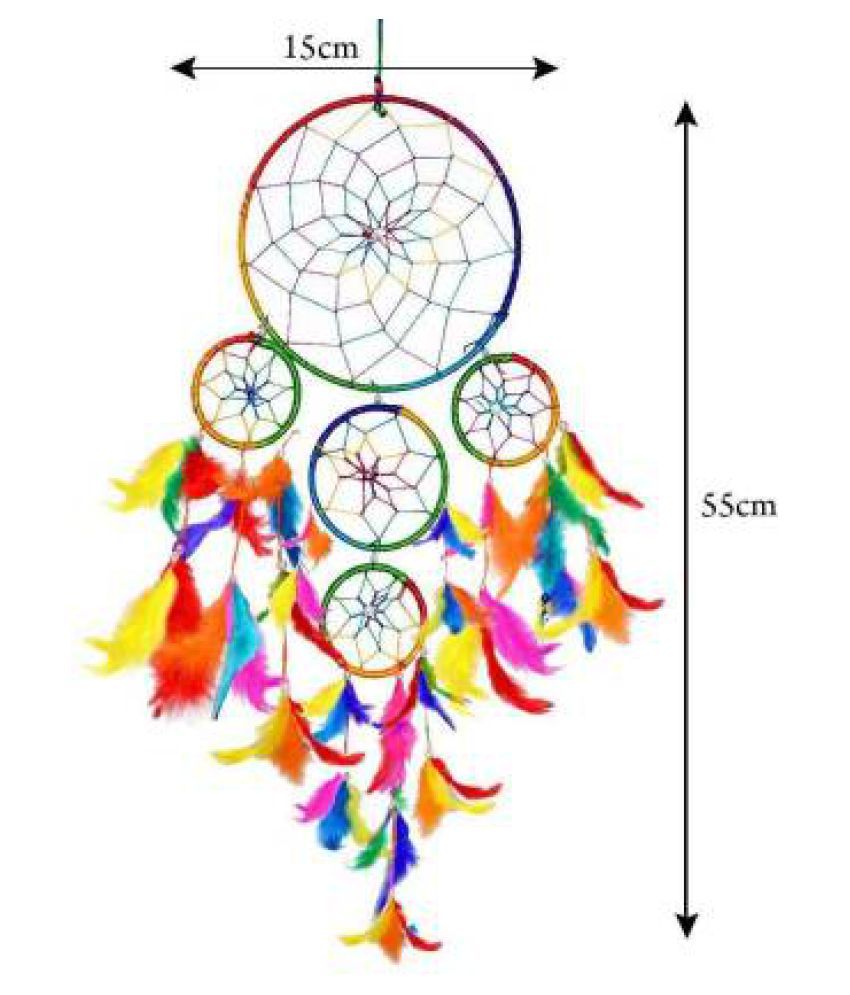     			Lucky Traders Feather Multicolour Dream Catcher - Pack of 1 ( X cms )