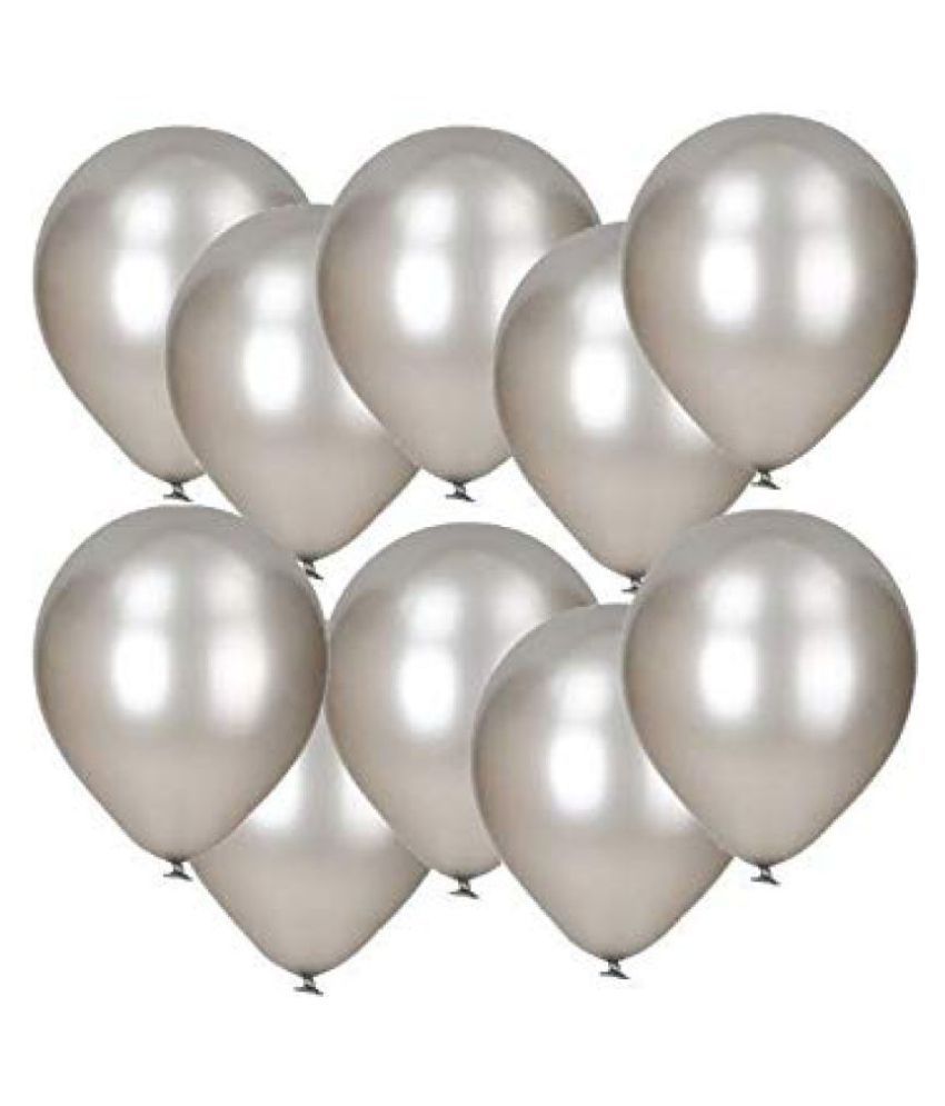     			Kiran Enterprises Silver Balloons Pack of 50