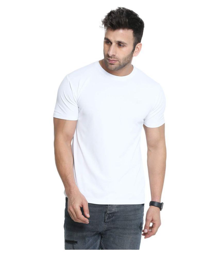 mens white polyester t shirts