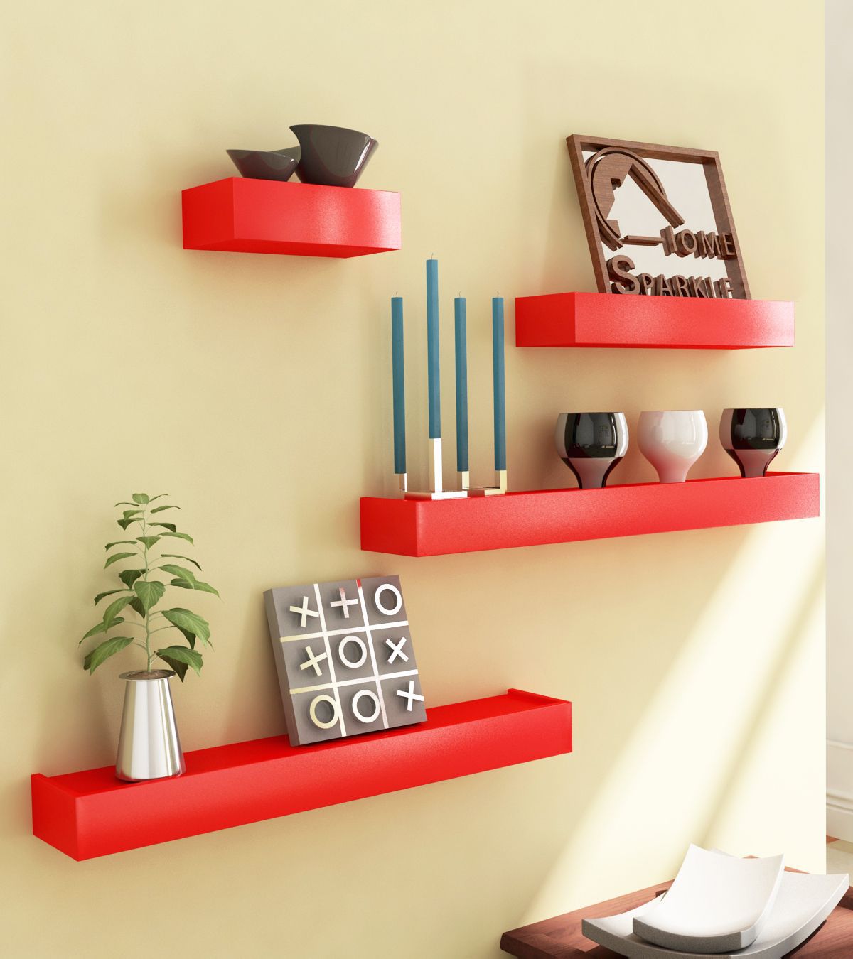 Home Sparkle Floating Shelves Red Wood, Replace Window With Bookcase Jquery