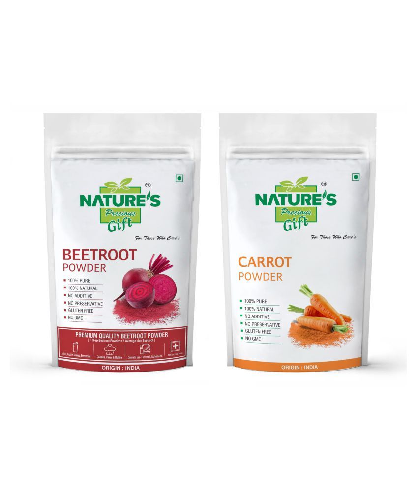     			Nature's Gift Beetroot Powder & Carrot Powder Combo Pack (100g Each) Powder 200 gm Pack of 2