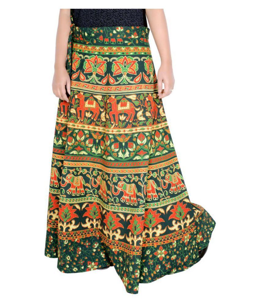     			Sttoffa Cotton Wrap Skirt - Green