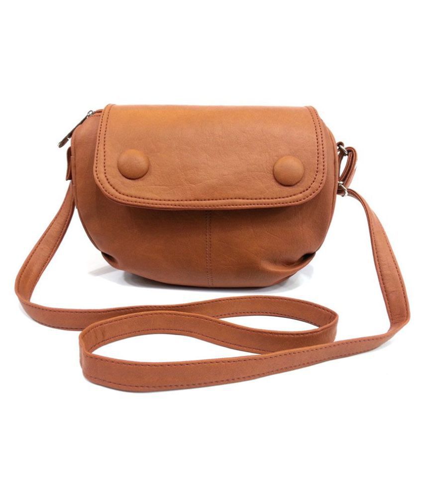     			Belladona -   Brown Faux Leather Sling Bag