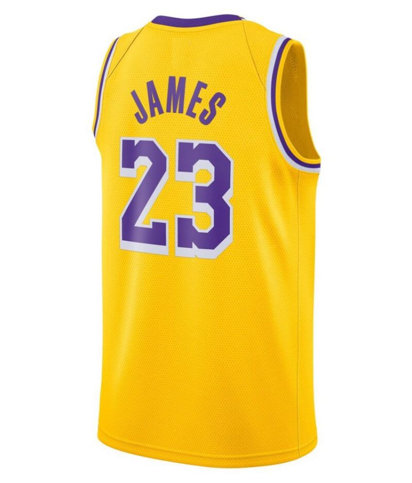 Basketball James 23 Lakers 23 Jersey with Shorts Color yellow: Buy ...