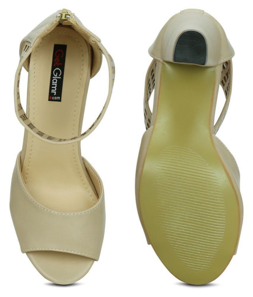 Get Glamr Beige Block Heels Price in India- Buy Get Glamr Beige Block Heels Online at Snapdeal