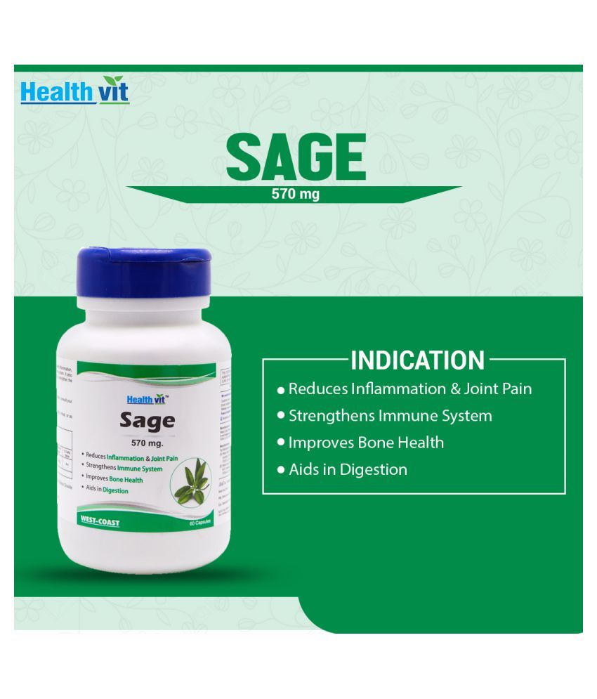 HealthVit Sage 570 mg 60 Capsules 60 no.s Vitamins Capsule Buy HealthVit Sage 570 mg 60
