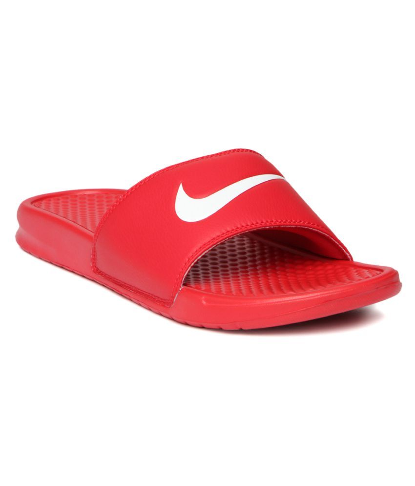 nike red flip flops