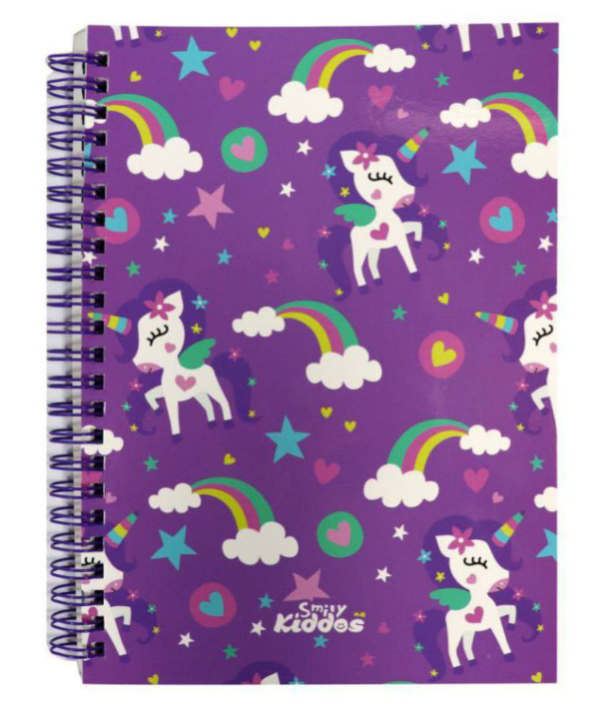 Smily Kiddos |Smily A5 Lined Notebook (Purple) PACK OF 2  | Kids Notebooks | School Notebook | Notebooks for kids | Purple Color Notebook | kids Stationery | School Accessory's | Kids School Notebook | Purple Color Notebook for Boys & Girls