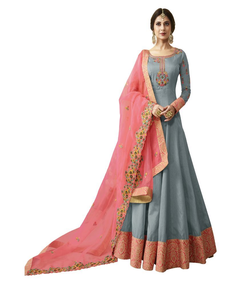 grey ethnic wear