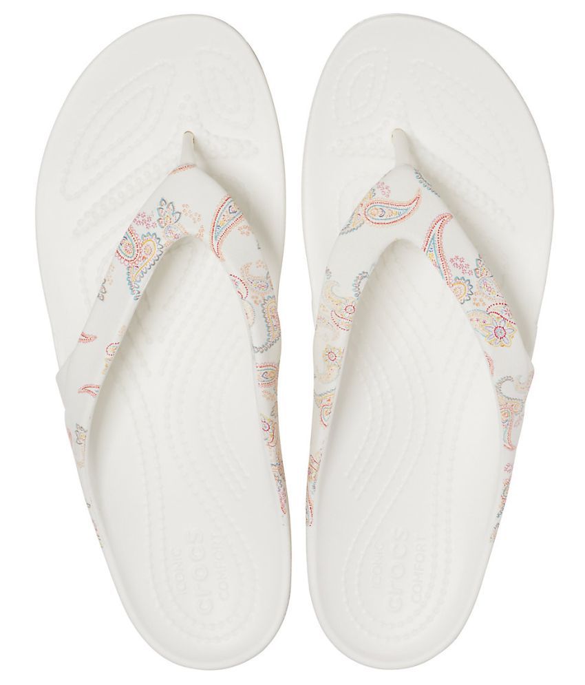 Crocs White Slippers Price in India- Buy Crocs White Slippers Online at ...