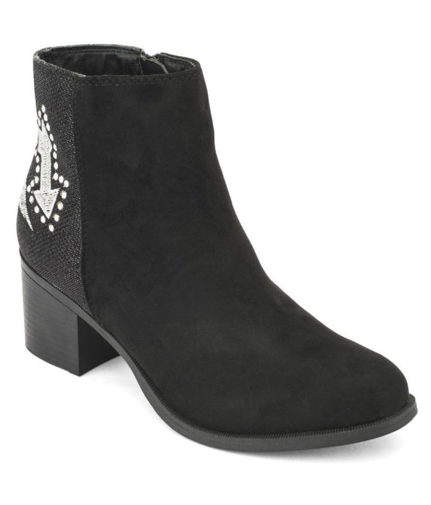 truffle collection chunky chelsea heeled ankle boots in black