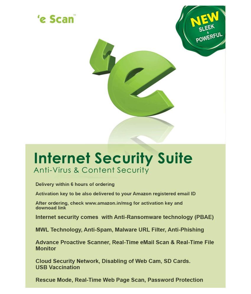eScan Internet Security Suite Version 11 - 2 User, 1 Year  (Activation Code-Email Delivery NO CD)