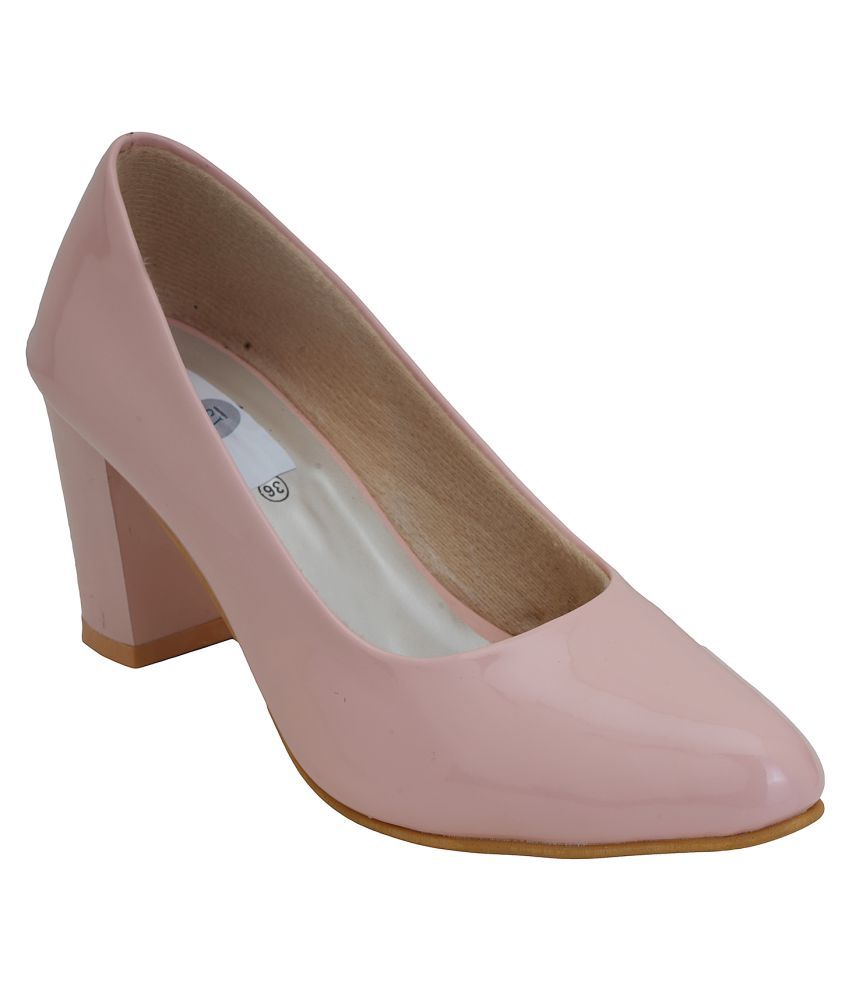 pink block heels new look