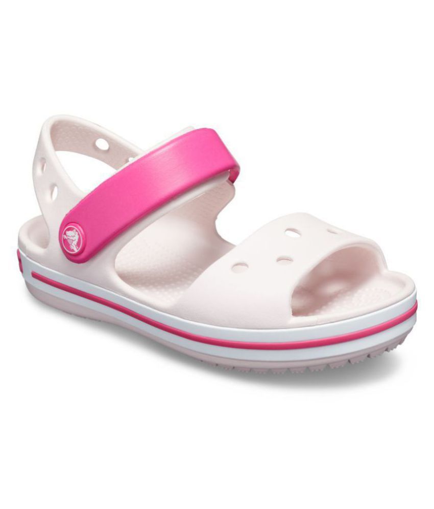 Crocs Kids Light Pink Crocband Flat Sandals 12856-6PV Price in India ...