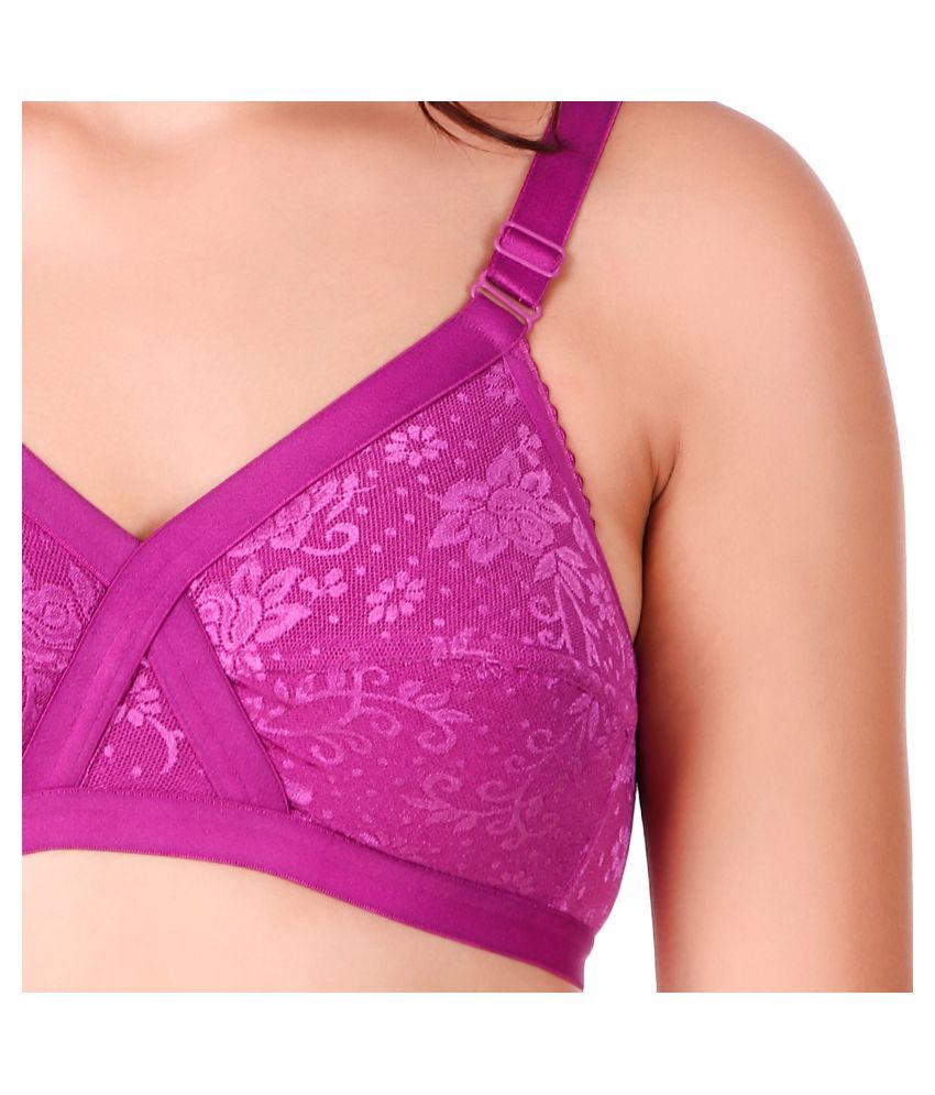 Buy PINK DIAMOND Cotton Push Up Bra Purple Online At